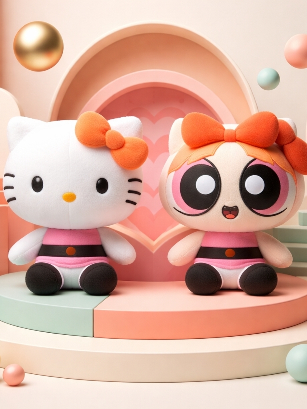Hello Kitty x Powerpuff Girls Blossom Plushie Duo